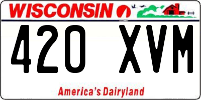WI license plate 420XVM