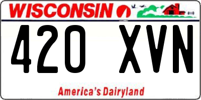 WI license plate 420XVN