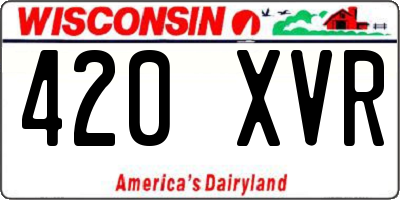 WI license plate 420XVR