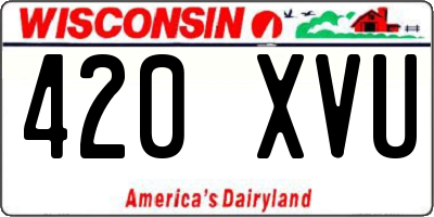 WI license plate 420XVU