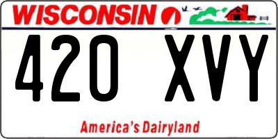 WI license plate 420XVY
