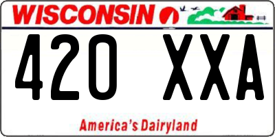 WI license plate 420XXA