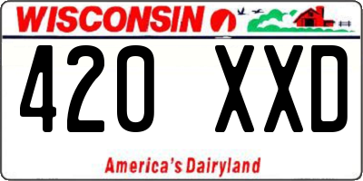 WI license plate 420XXD