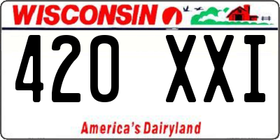 WI license plate 420XXI
