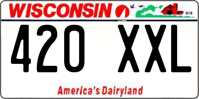 WI license plate 420XXL