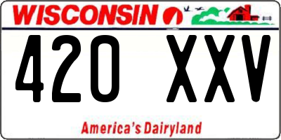 WI license plate 420XXV