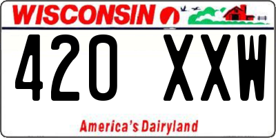 WI license plate 420XXW