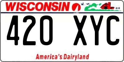 WI license plate 420XYC