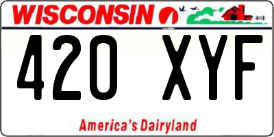 WI license plate 420XYF