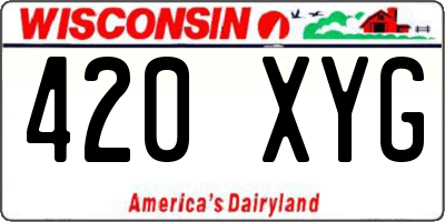 WI license plate 420XYG