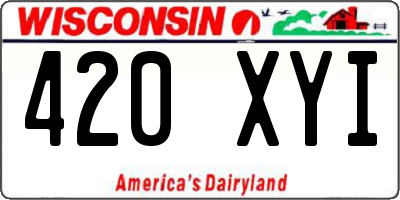 WI license plate 420XYI