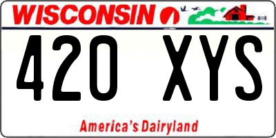 WI license plate 420XYS
