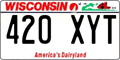 WI license plate 420XYT