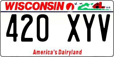 WI license plate 420XYV