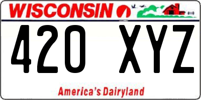 WI license plate 420XYZ