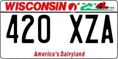 WI license plate 420XZA