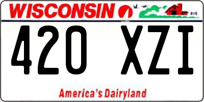 WI license plate 420XZI