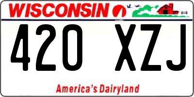 WI license plate 420XZJ