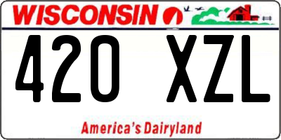 WI license plate 420XZL