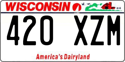 WI license plate 420XZM