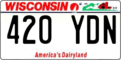 WI license plate 420YDN