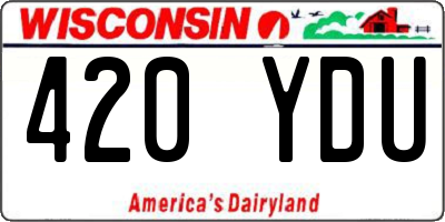WI license plate 420YDU