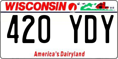 WI license plate 420YDY