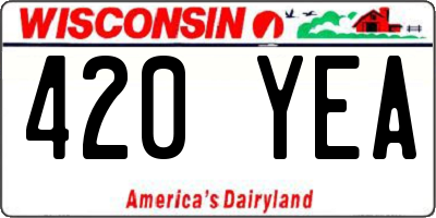 WI license plate 420YEA