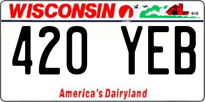 WI license plate 420YEB