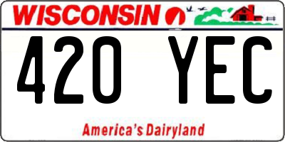 WI license plate 420YEC