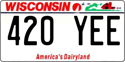 WI license plate 420YEE