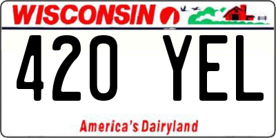 WI license plate 420YEL