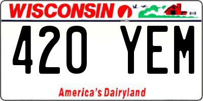 WI license plate 420YEM