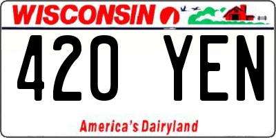 WI license plate 420YEN
