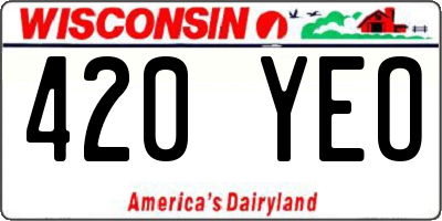 WI license plate 420YEO