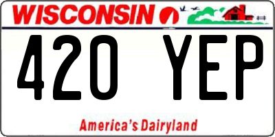 WI license plate 420YEP
