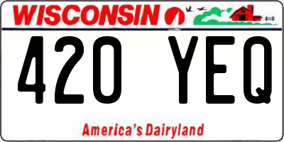 WI license plate 420YEQ
