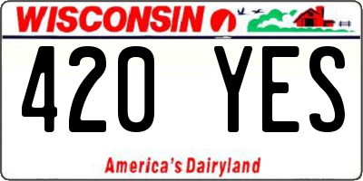 WI license plate 420YES