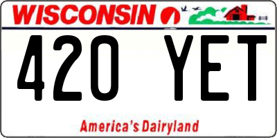 WI license plate 420YET