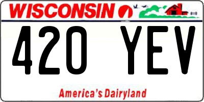WI license plate 420YEV