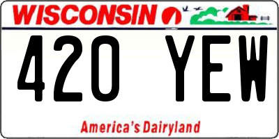 WI license plate 420YEW