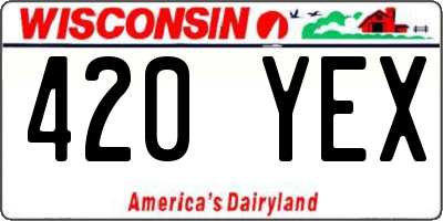 WI license plate 420YEX