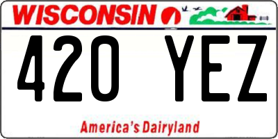 WI license plate 420YEZ