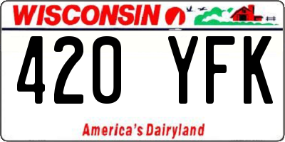 WI license plate 420YFK