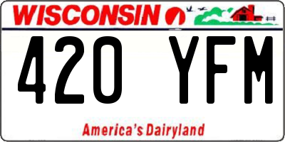 WI license plate 420YFM