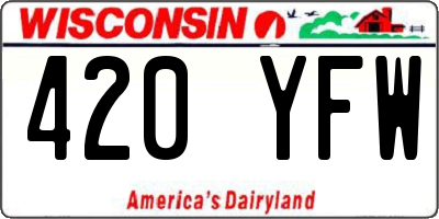 WI license plate 420YFW