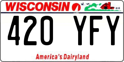 WI license plate 420YFY