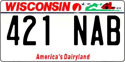 WI license plate 421NAB