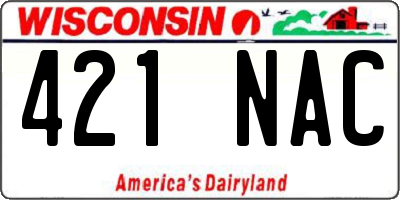 WI license plate 421NAC