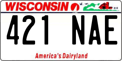 WI license plate 421NAE